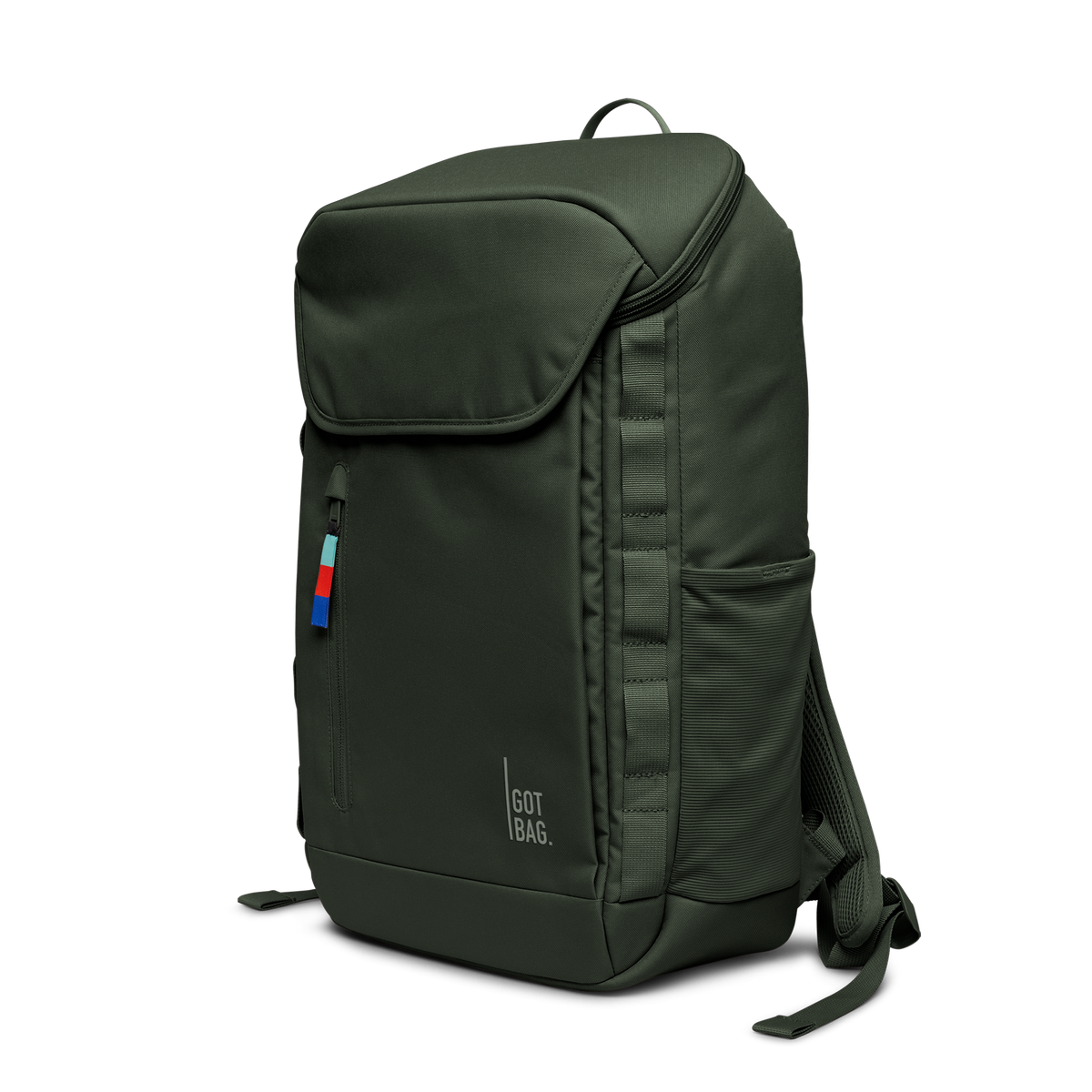 GOT BAG Pro Pack Laptoprucksack in Dunkelgrün (algae), als Studioaufnahme in diagonaler Ansicht