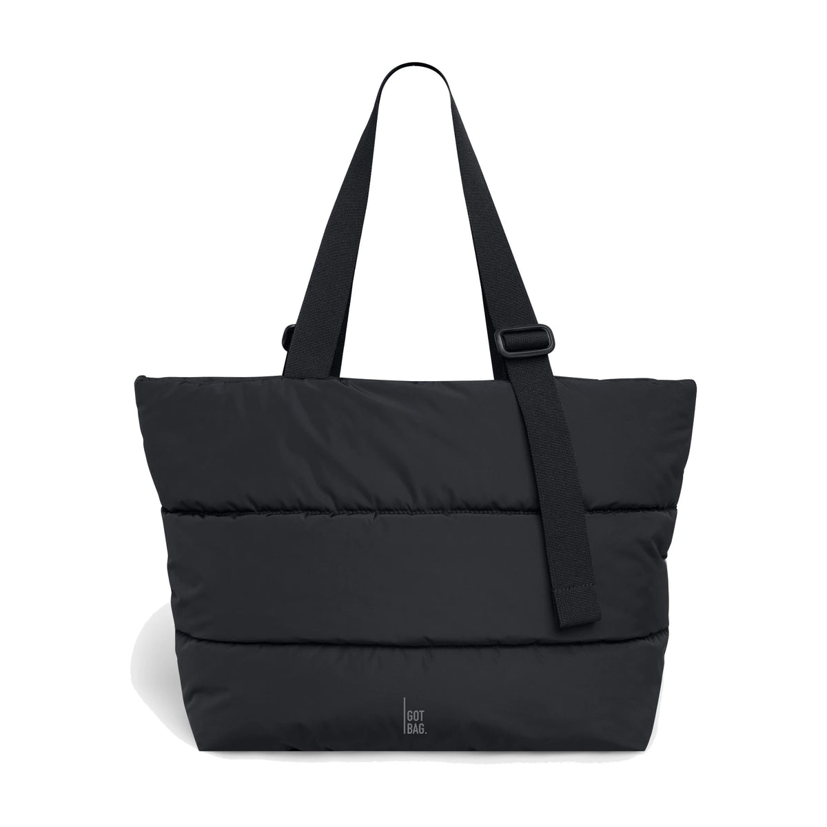 GOT BAG Puffer Tote Bag Tragetasche in Schwarz, als Studioaufnahme in Frontansicht