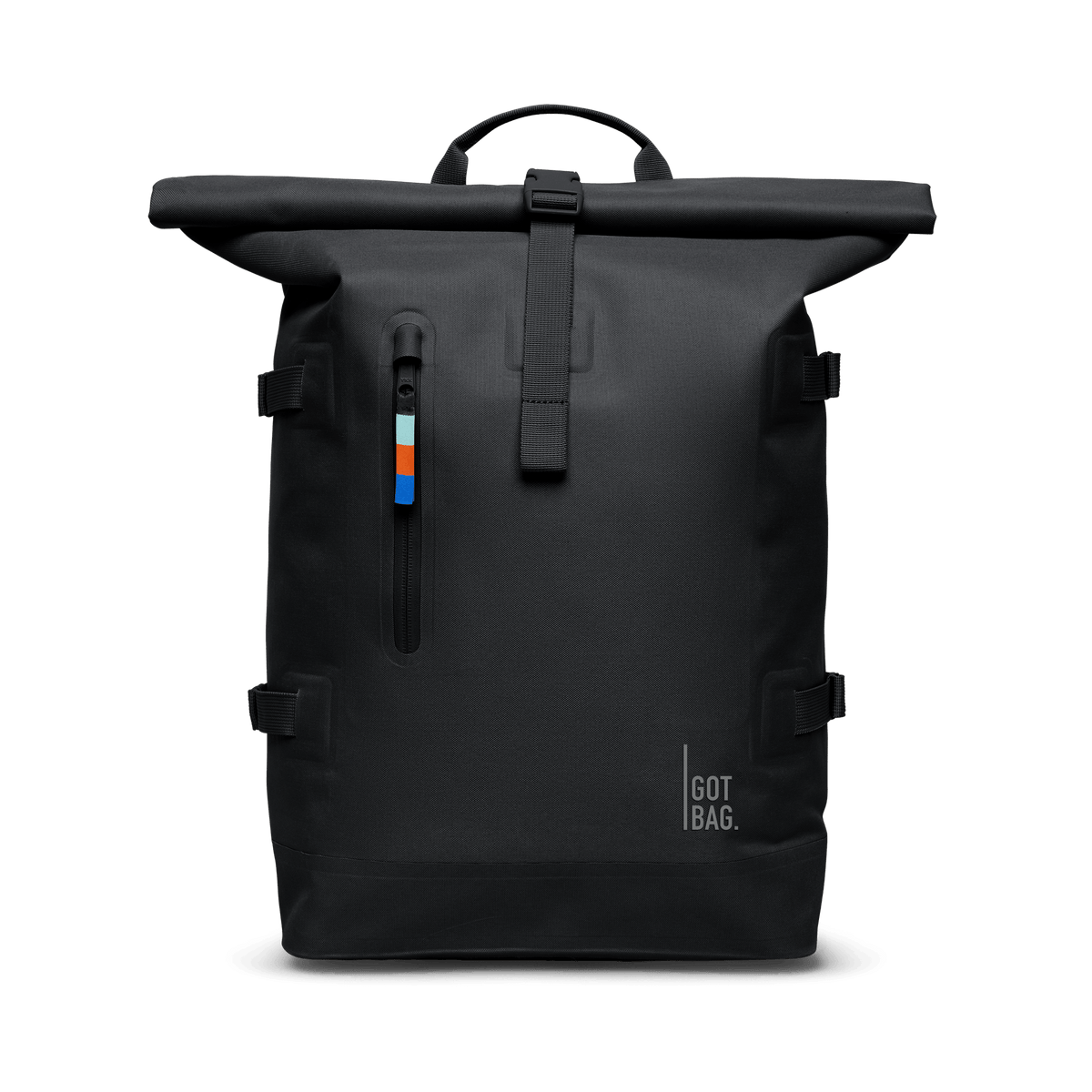 GOT BAG Rolltop 2.0 Rolltop-Rucksack in schwarz, Frontansicht