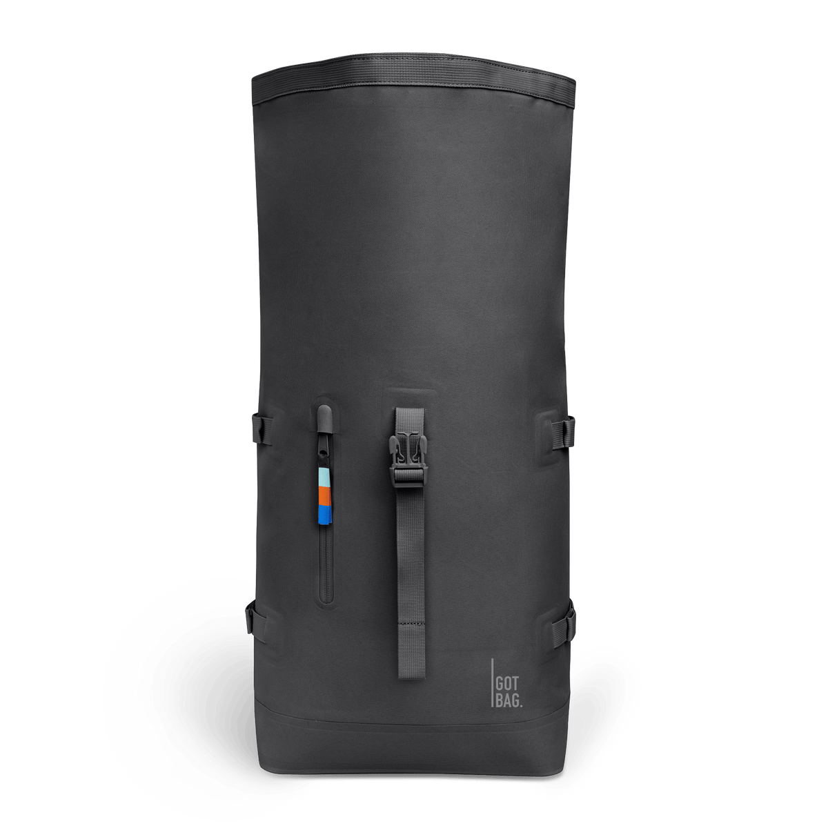 GOT BAG Rolltop 2.0 Rolltop-Rucksack in grau (shark), geöffnet mit Blick ins Hauptfach
