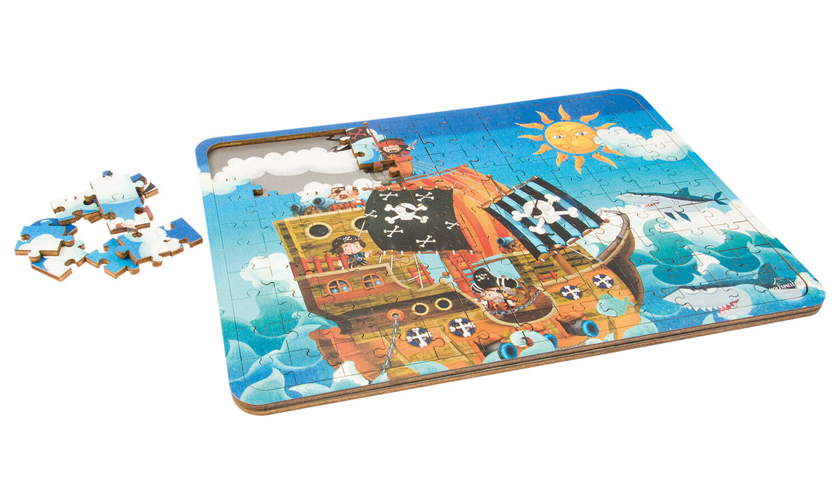 Holzpuzzle 130 Teile Piratenschiff Ansicht 2
