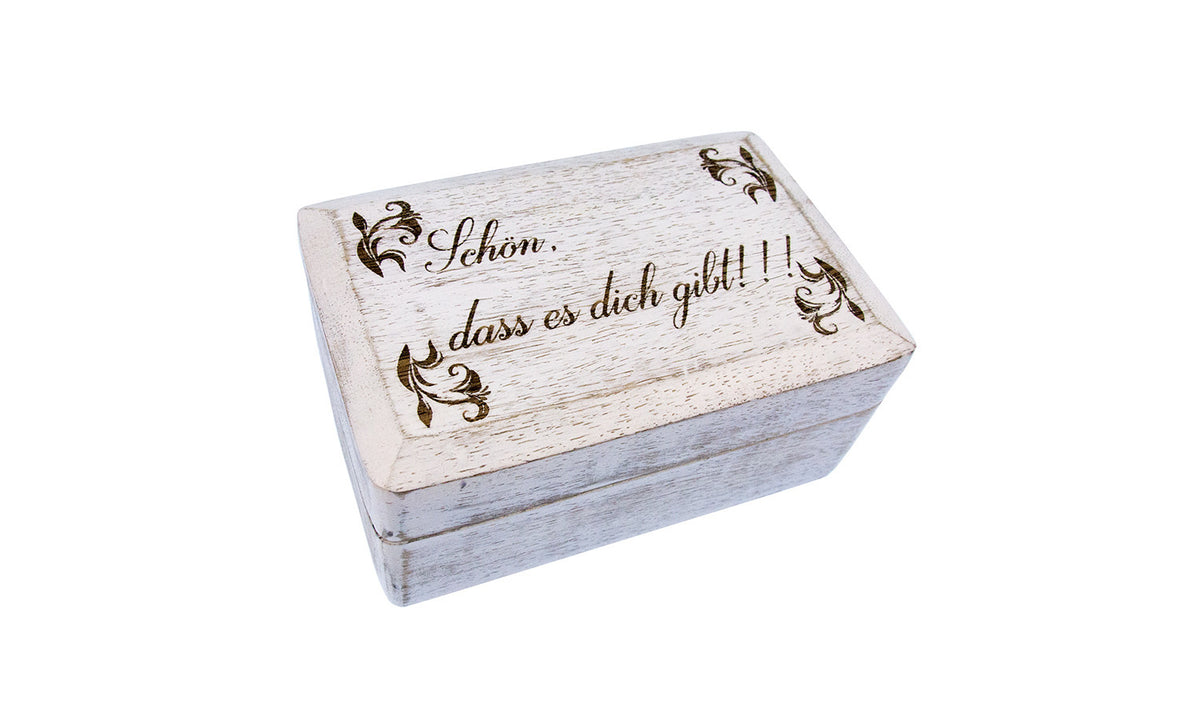 Holzbox weiß Gravur