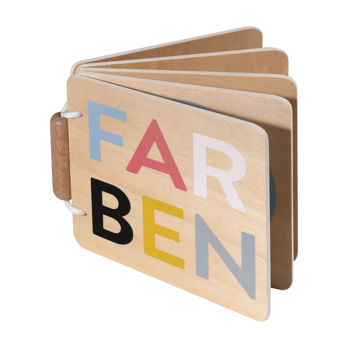 Babybuch aus Holz Farben von Kindsgut – Produktfoto 1