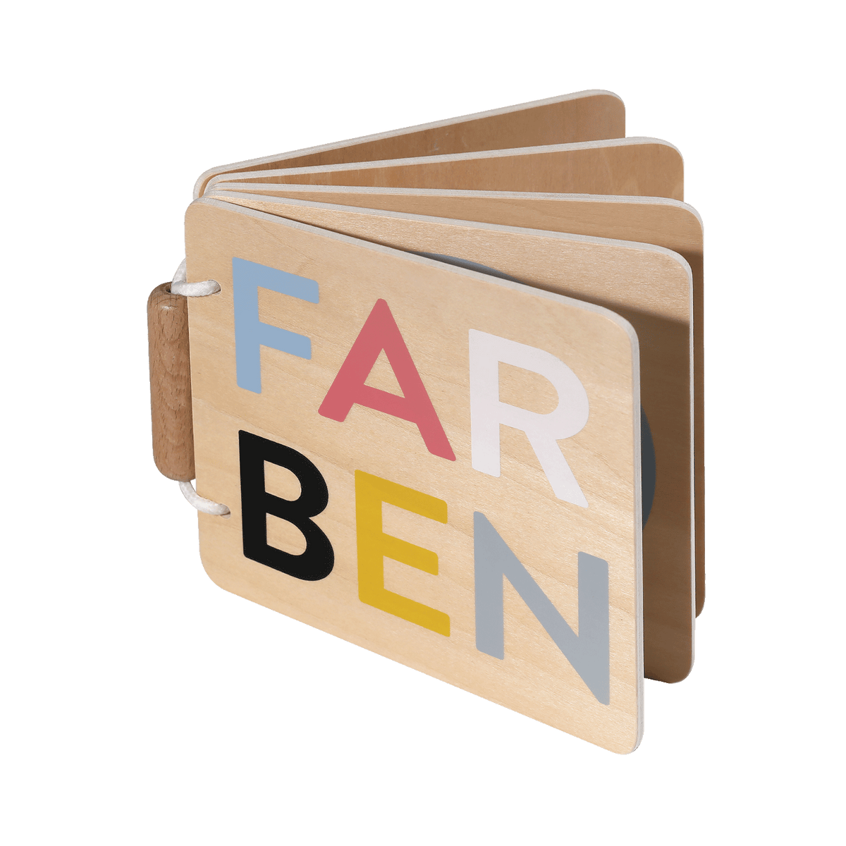Babybuch aus Holz Farben von Kindsgut – Produktfoto 1