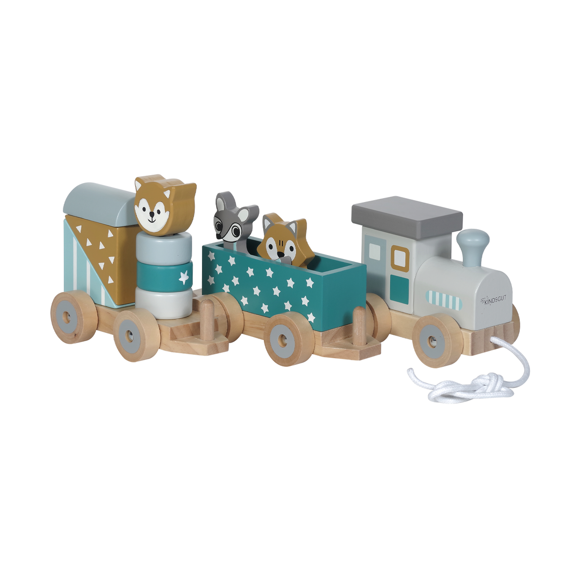 Holzeisenbahn mit Tieren Petrol von Kindsgut – Produktfoto 5