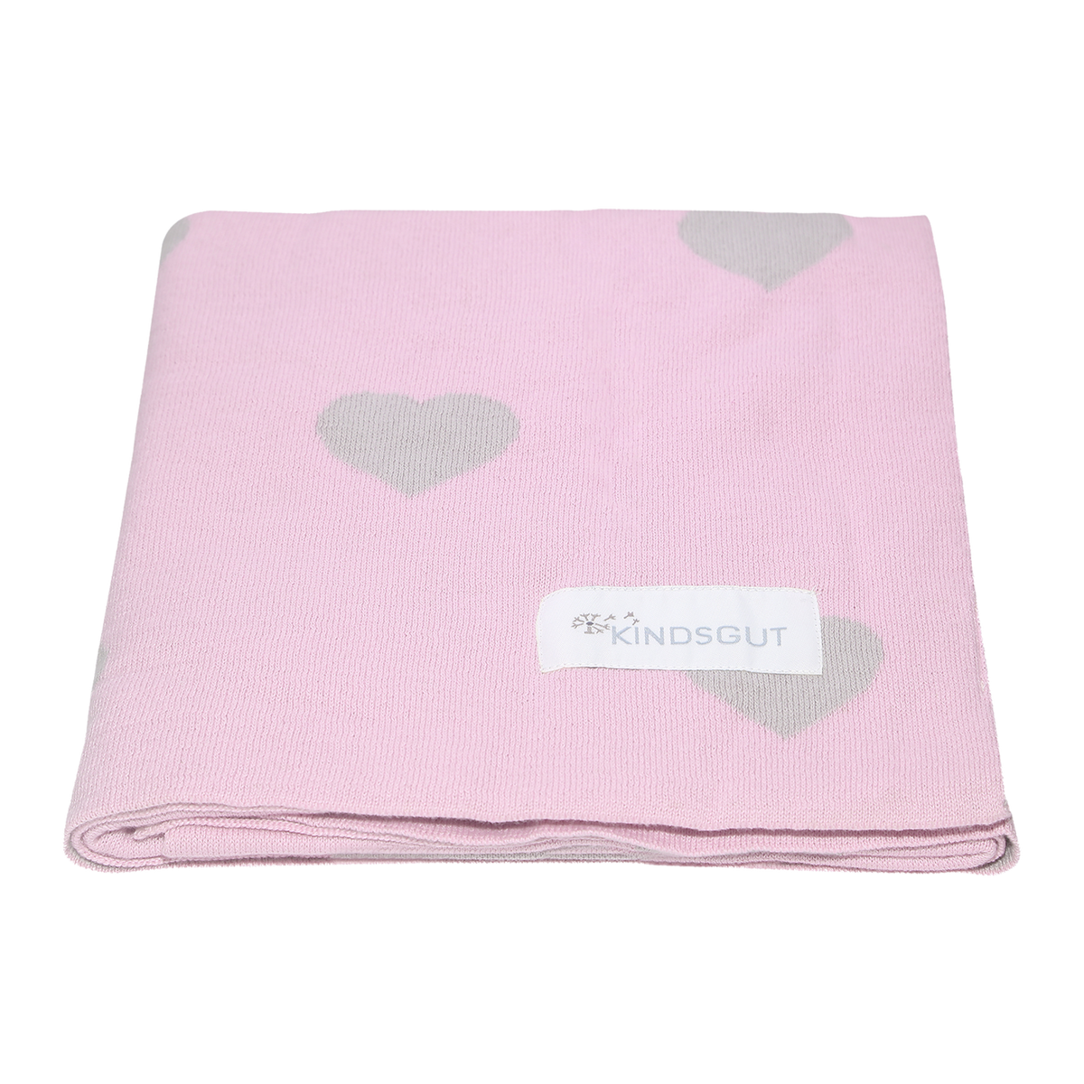 Strickdecke für Babys und Kinder 80 x 100 cm Herzen von Kindsgut – Produktfoto 1
