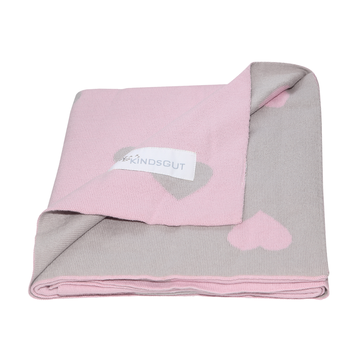 Strickdecke für Babys und Kinder 80 x 100 cm Herzen von Kindsgut – Produktfoto 5