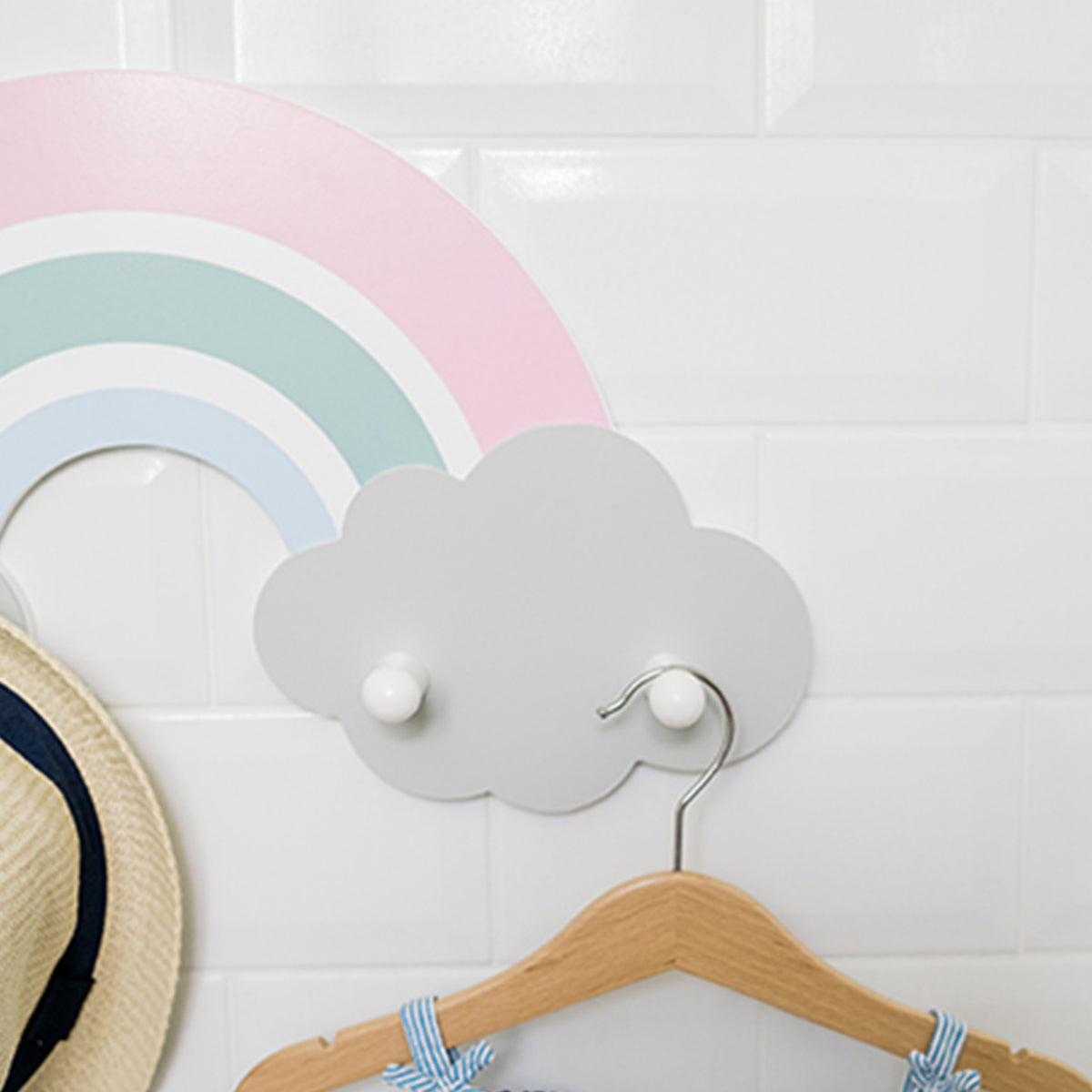 Kindergarderobe Regenbogen aus Holz Amelie von Kindsgut – Anwendungsbild 3