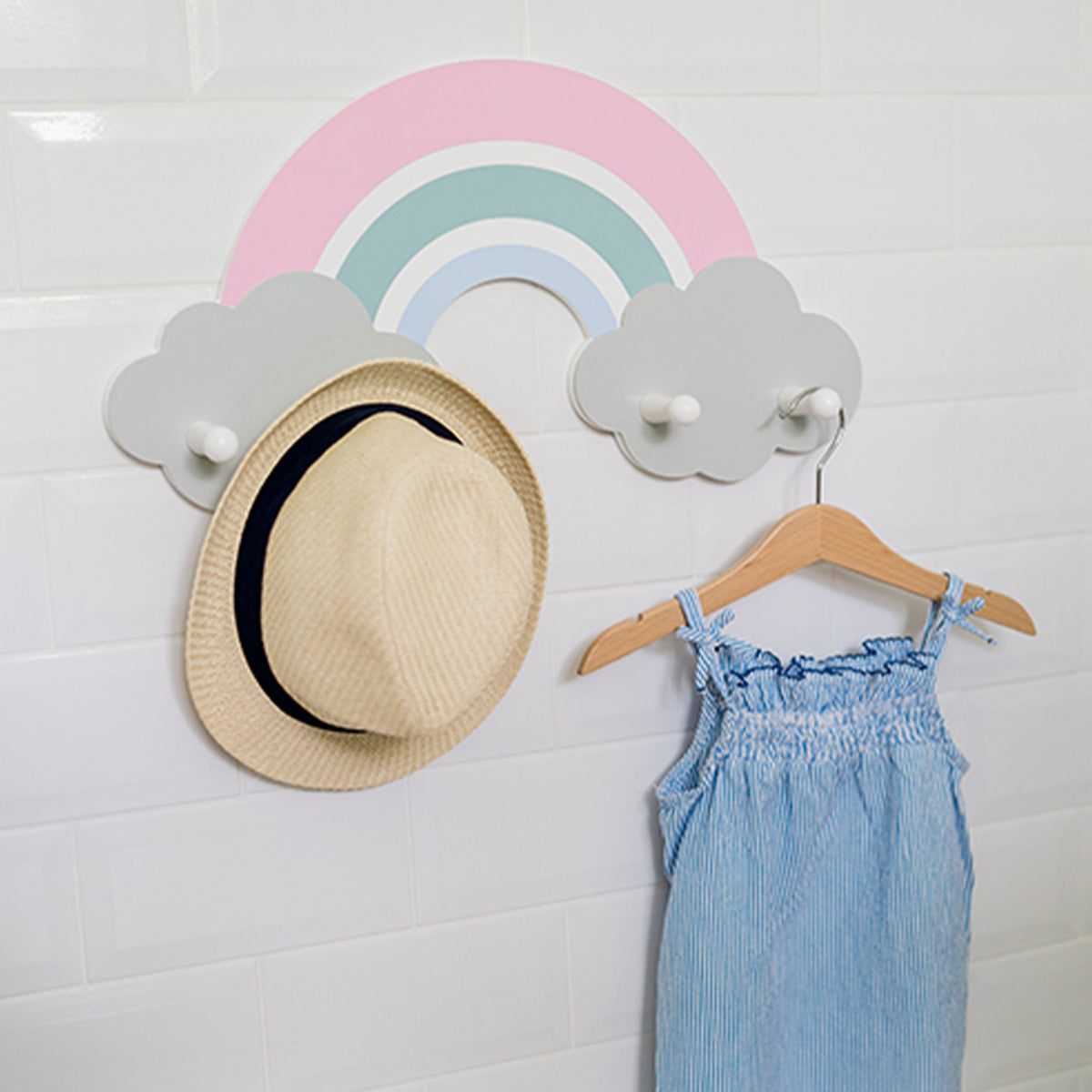 Kindergarderobe Regenbogen aus Holz Amelie von Kindsgut – Anwendungsbild 4