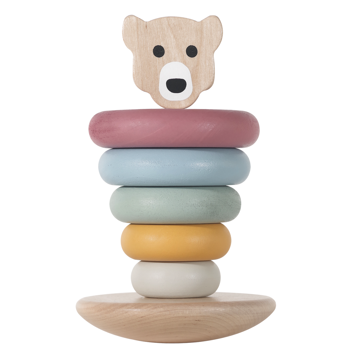Stapelturm aus Holz mit Tiermotiv Bär von Kindsgut – Produktfoto 6