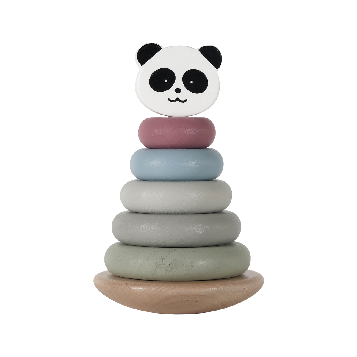 Stapelturm aus Holz mit Tiermotiv Panda von Kindsgut – Produktfoto 1