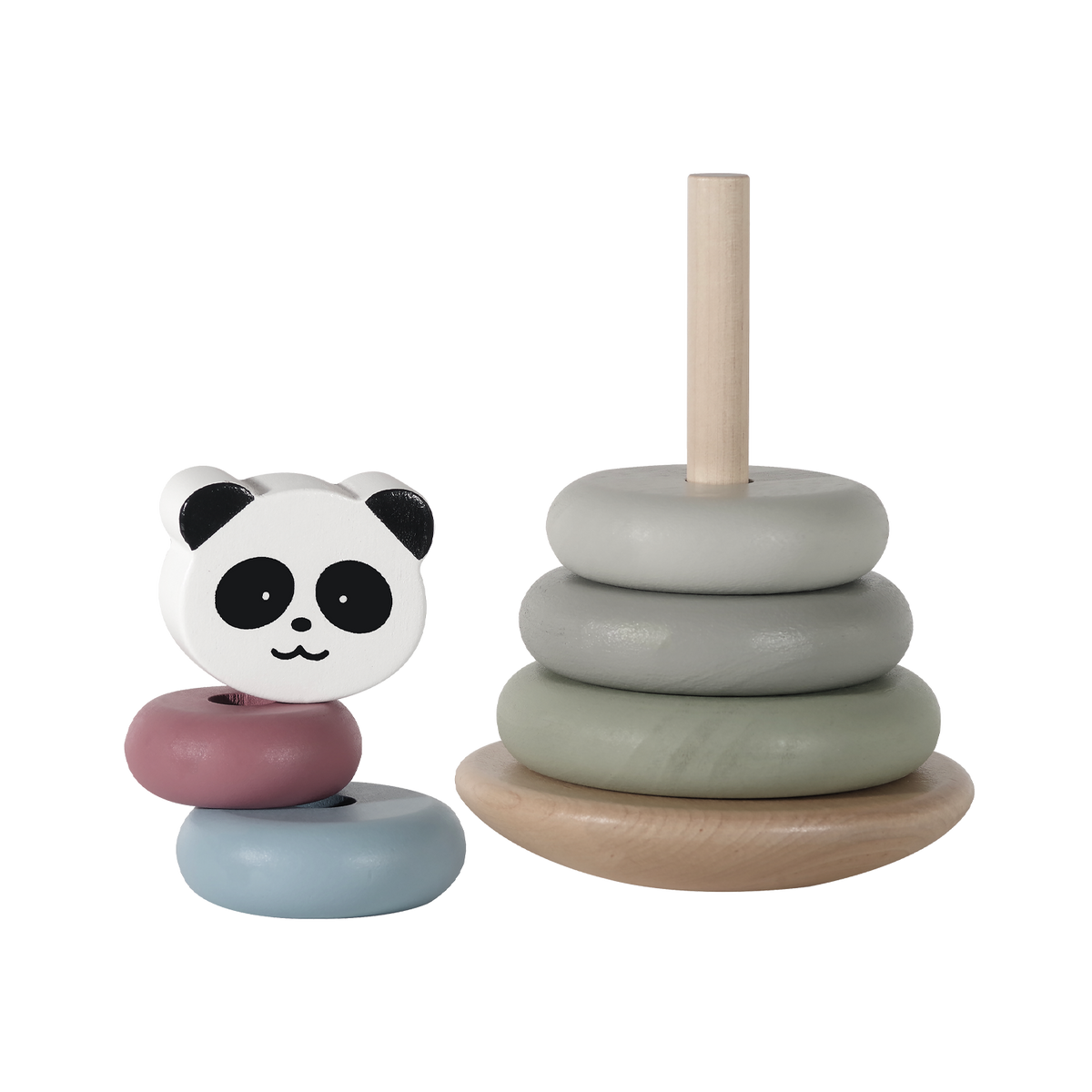 Stapelturm aus Holz mit Tiermotiv Panda von Kindsgut – Produktfoto 5