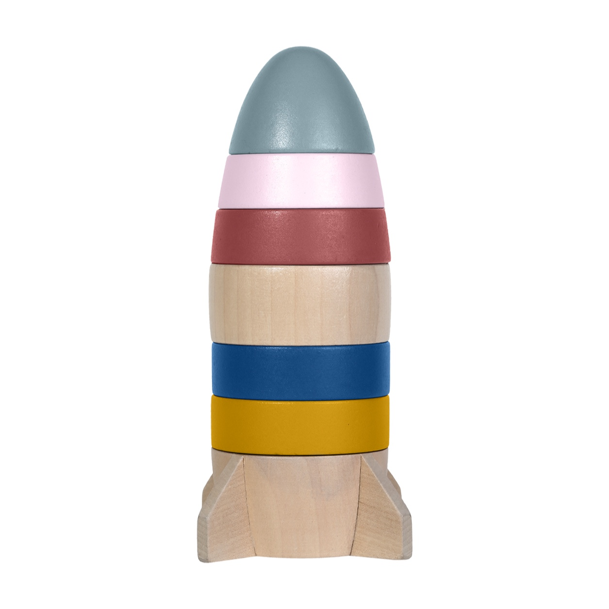 Stapelturm Rakete aus Holz von Kindsgut – Produktfoto 1