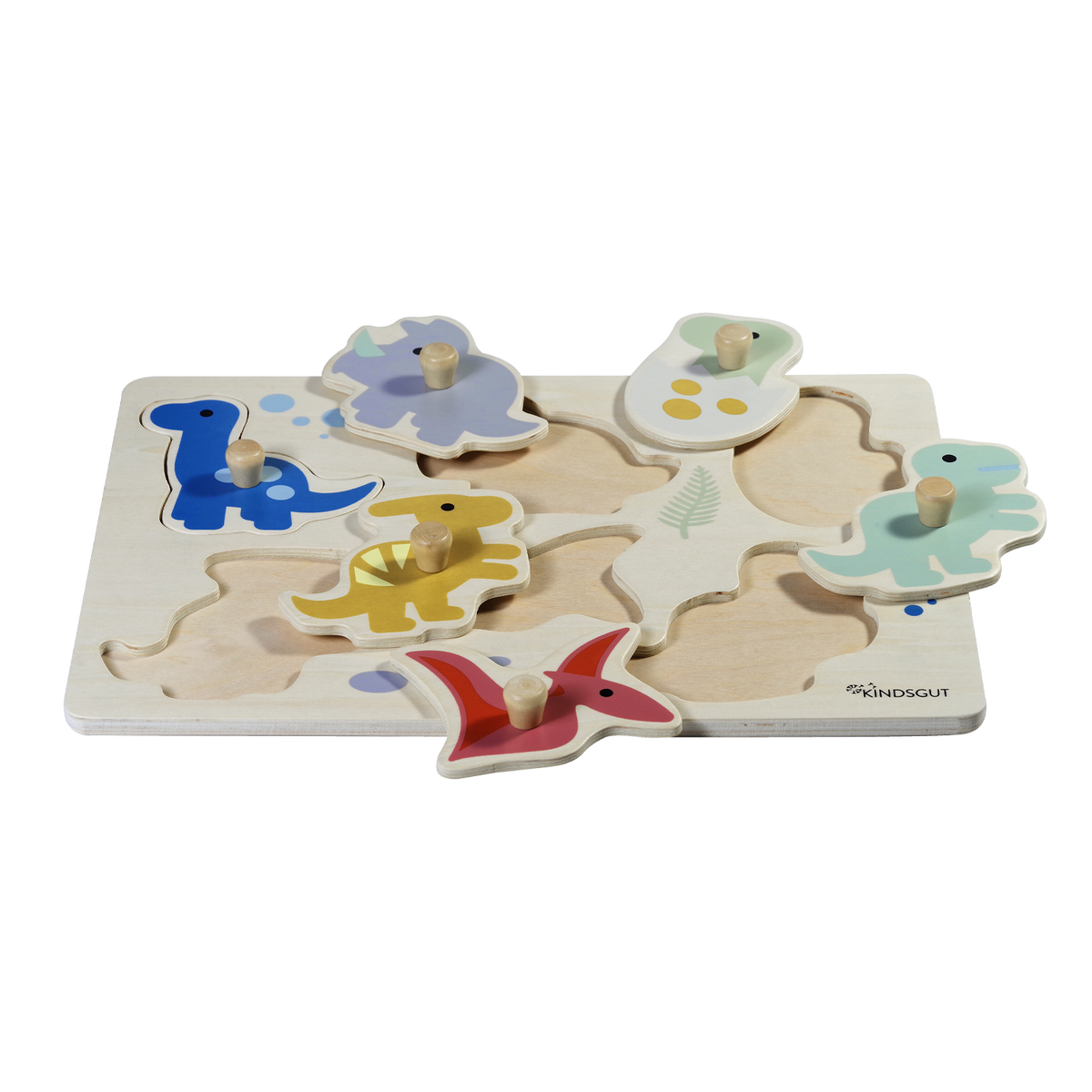 Steckpuzzle Holz mit Knauf Dinos von Kindsgut – Produktfoto 6