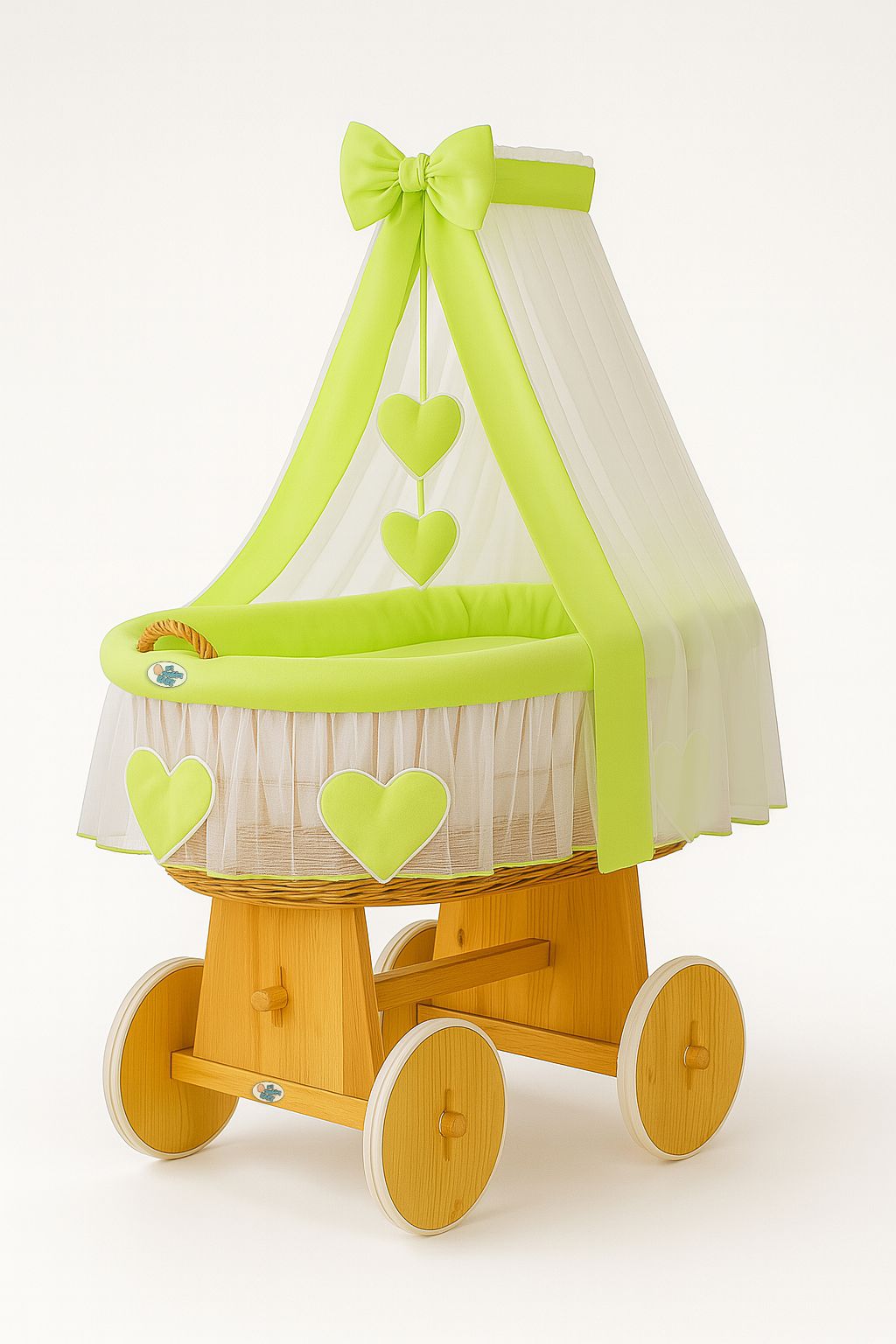 Stubenwagen Weide mit Baldachin Amelie – Natur Grün