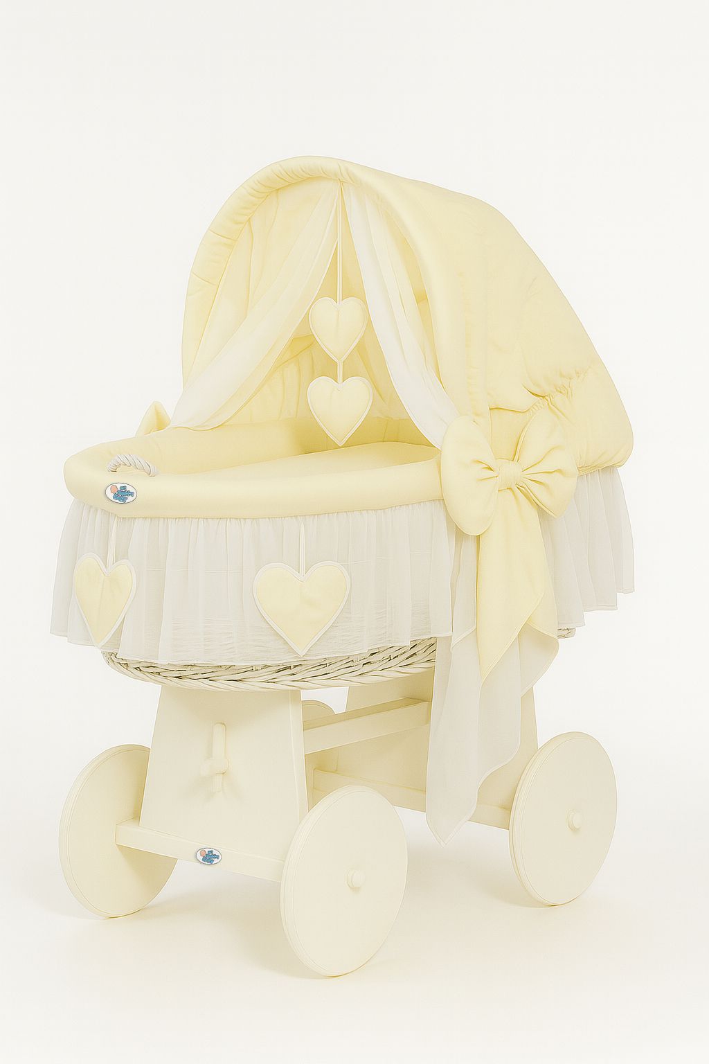 Stubenwagen Weide mit Verdeck Amelie – Weiß Creme