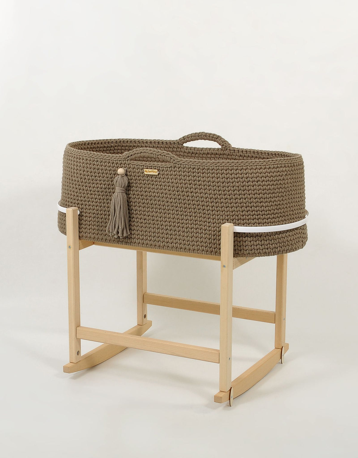 Moseskorb Baumwolle mit Wiege BOHO – Mokka