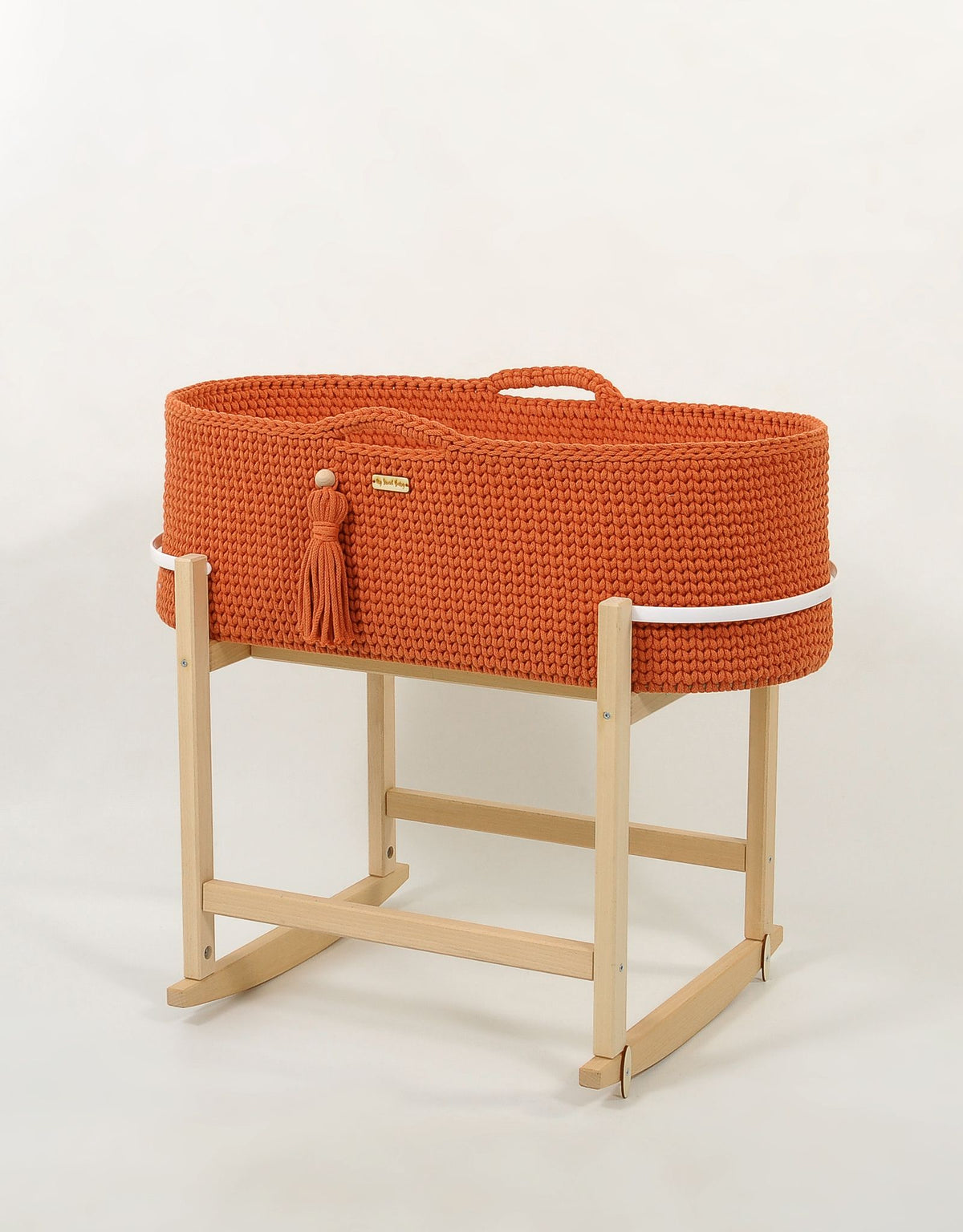 Moseskorb Baumwolle mit Wiege BOHO – Terrakotta