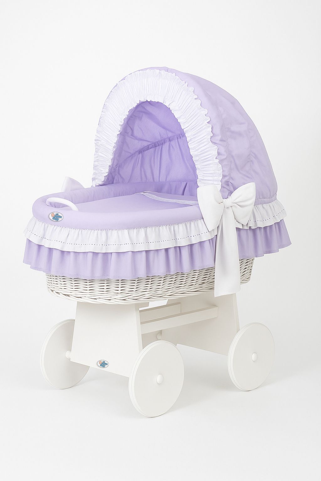 Stubenwagen Weide mit Verdeck Bellamy – Weiß Lila