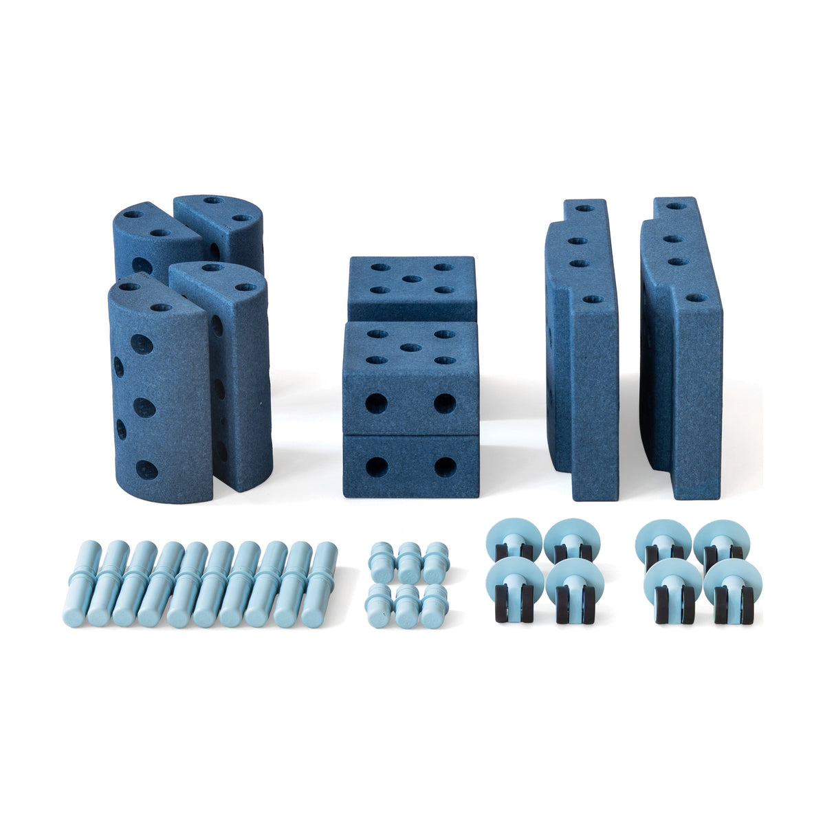 MODU Education Set Small: Schaumstoffblöcke, Verbinder und Drehrollen, Blue