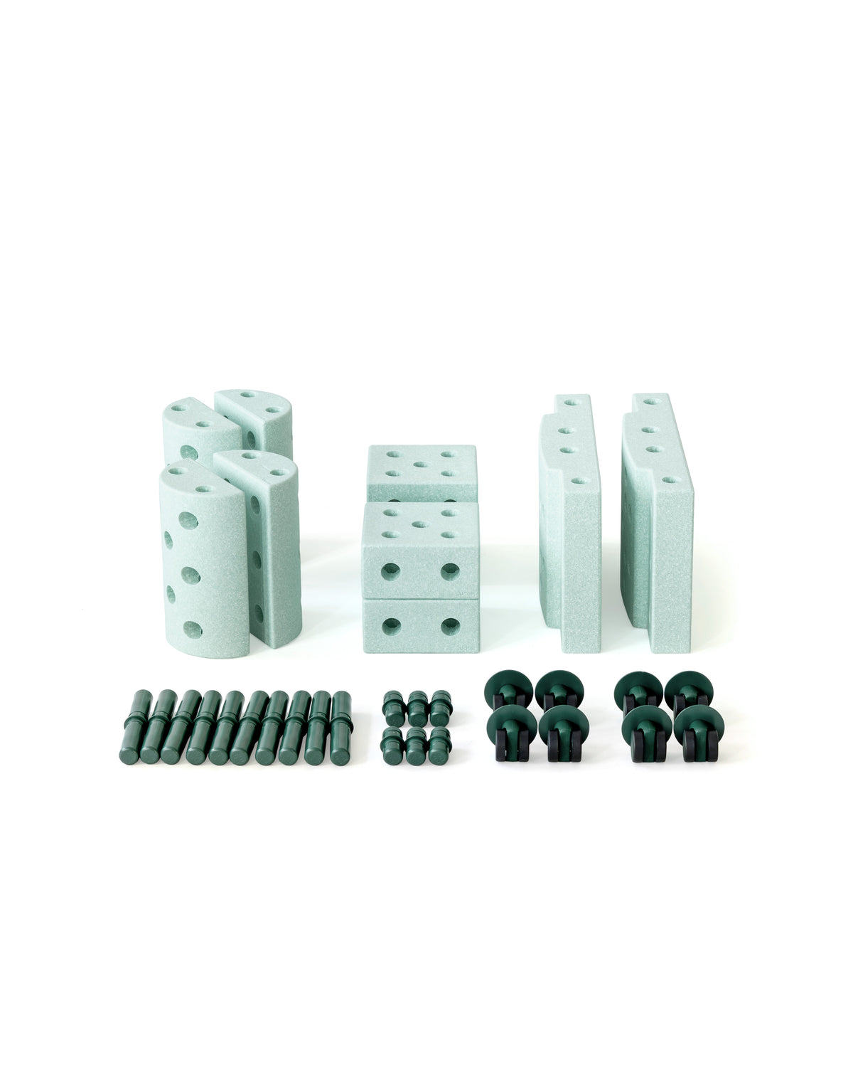 MODU Education Set Small: Schaumstoffblöcke, Verbinder und Drehrollen, Mint