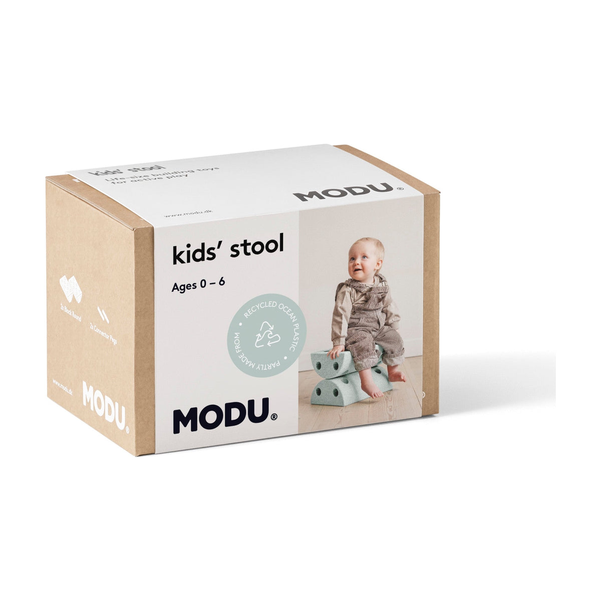 MODU Kids Stool: Kinderhocker aus zwei runden Schaumstoffblöcken, Mint