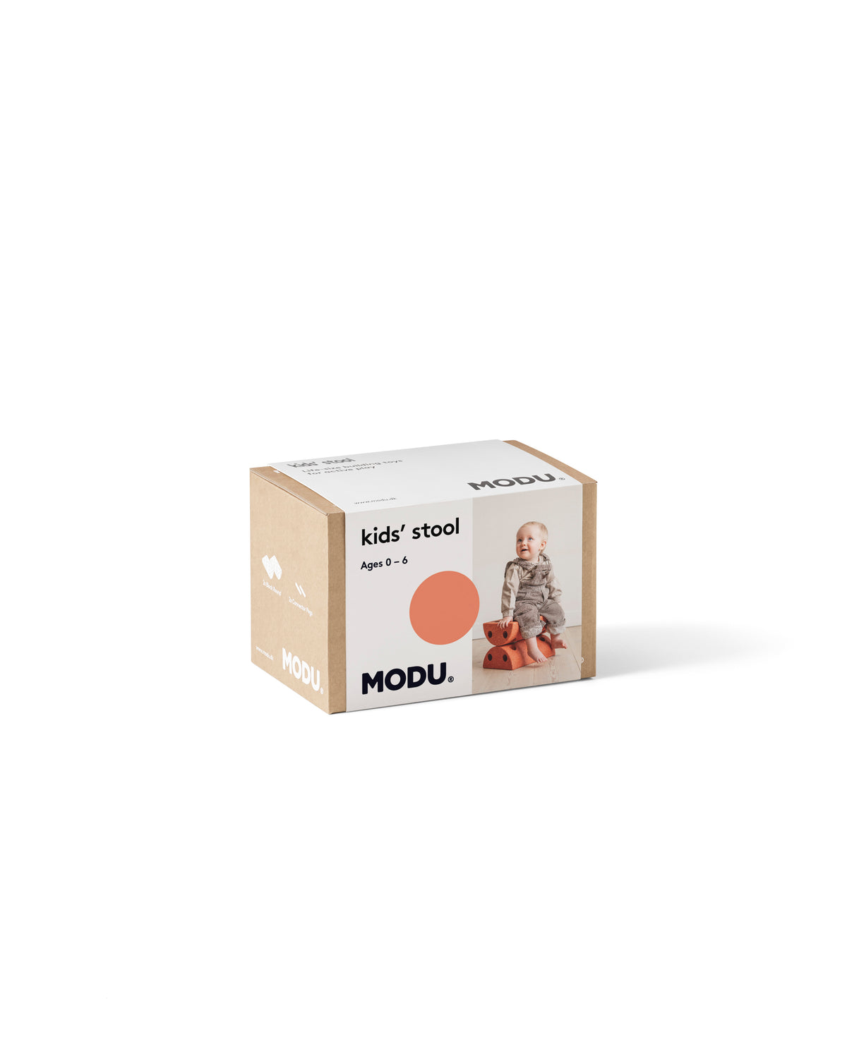 MODU Kids Stool: Kinderhocker aus zwei runden Schaumstoffblöcken, Orange