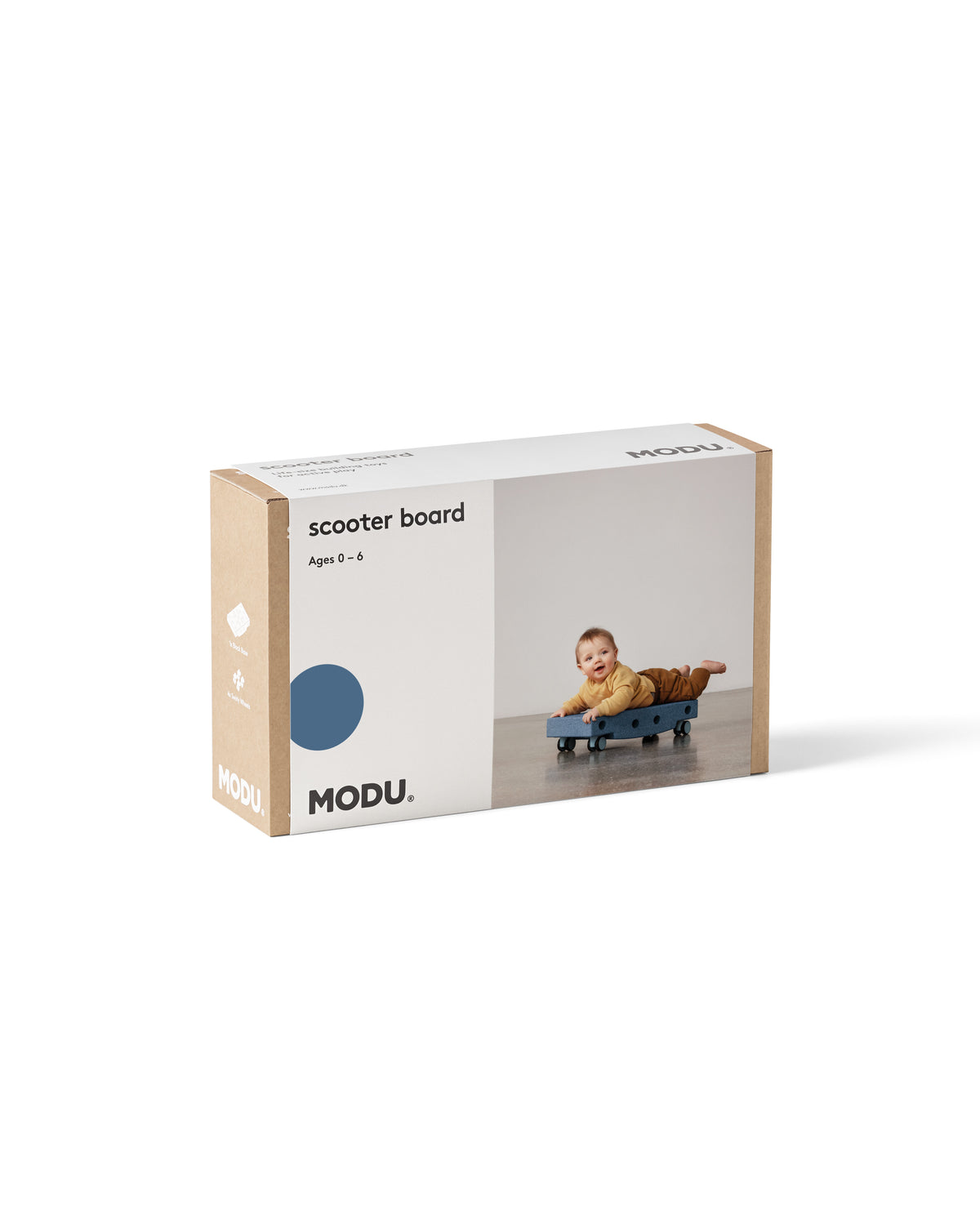 MODU Scooter Board: Rollbrett aus Schaumstoffblock mit vier Drehrollen, Blue, Ansicht 5