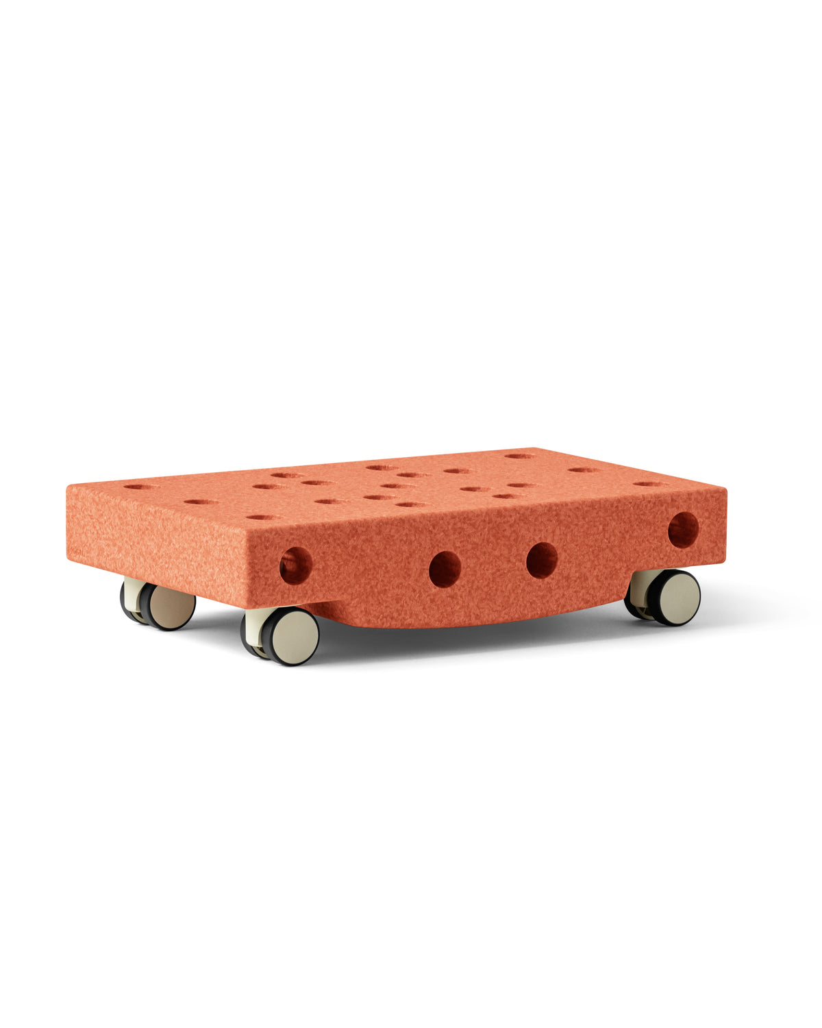 MODU Scooter Board: Rollbrett aus Schaumstoffblock mit vier Drehrollen, Orange