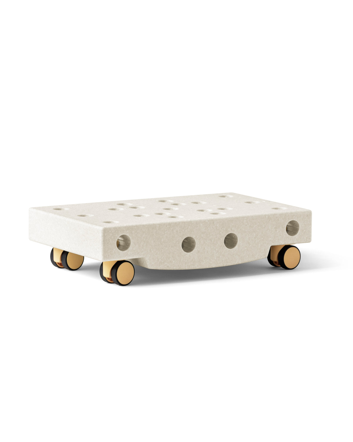 MODU Scooter Board: Rollbrett aus Schaumstoffblock mit vier Drehrollen, Sand