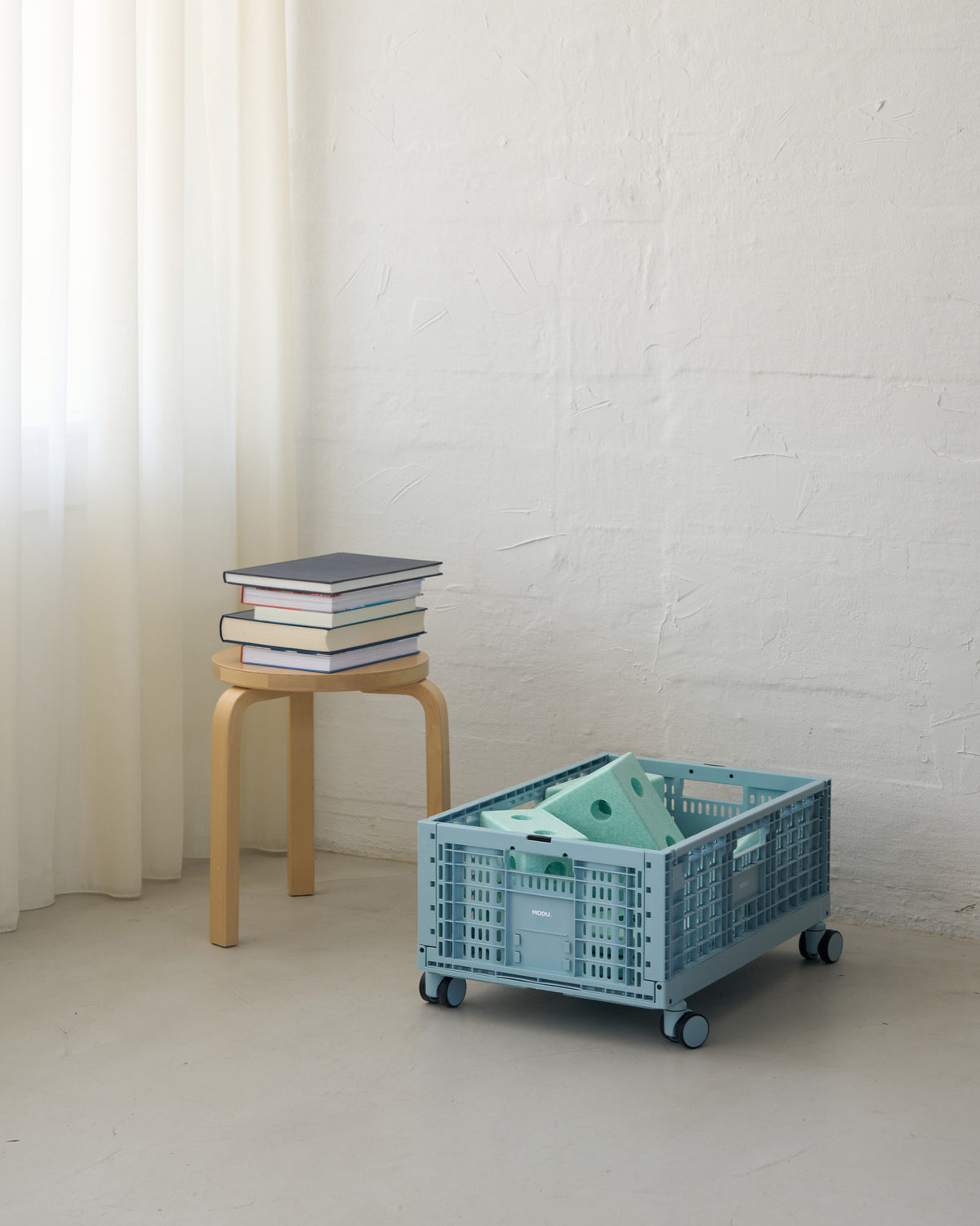 MODU Storage Crate Wheels: vier Rollen für die MODU-Aufbewahrungsbox, Sky Blue, Ansicht 2