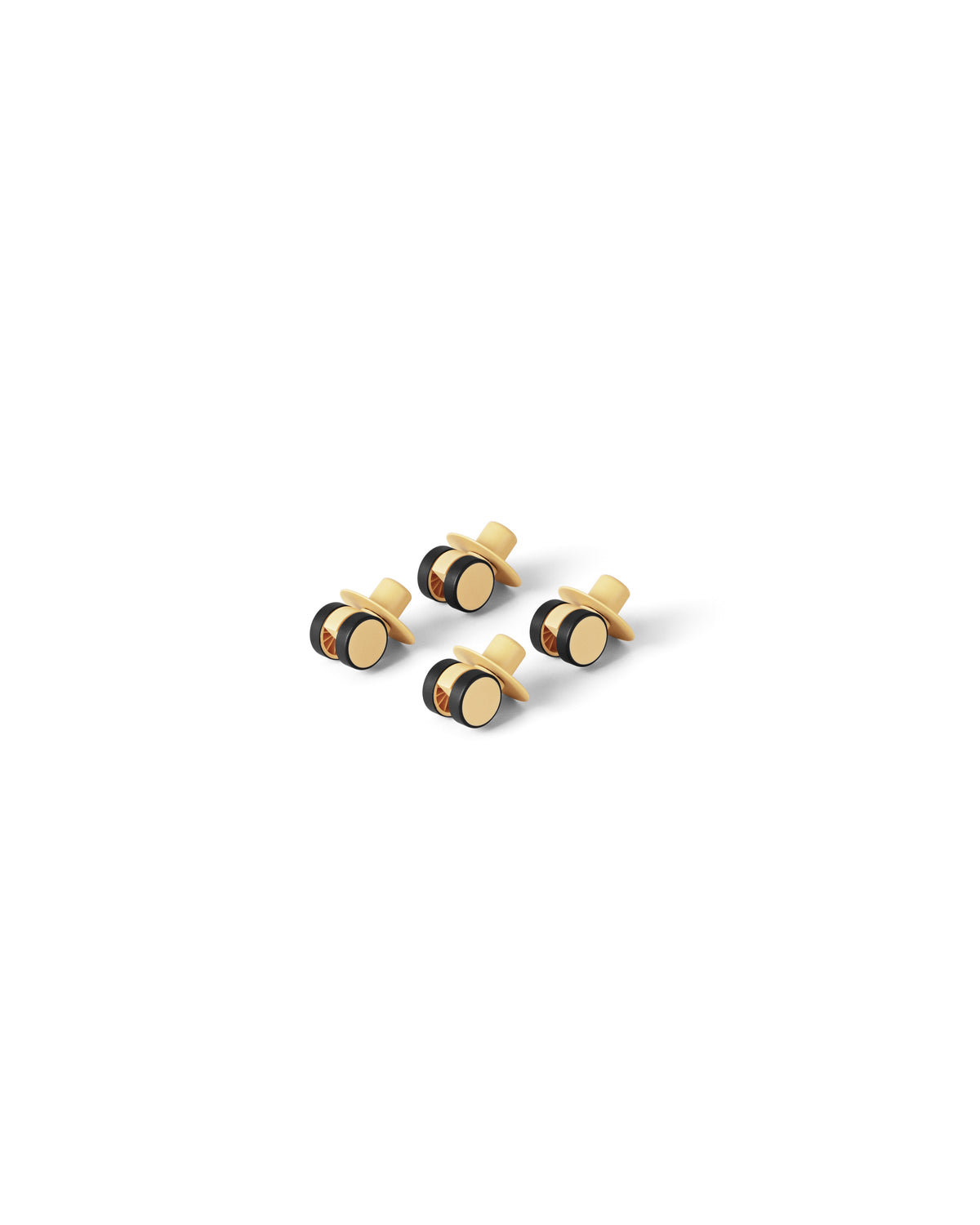 MODU Swirly Wheels: vier 360°-Drehrollen für MODU-Blöcke, Honey Yellow
