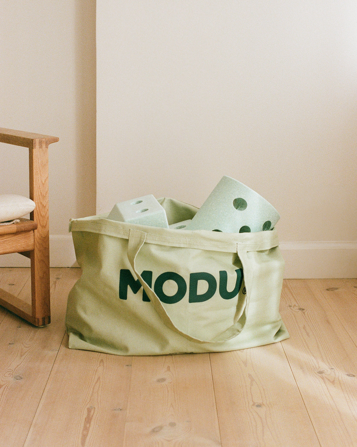 MODU Travel Bag: große Canvas-Tasche mit Seitentasche für MODU-Teile, Mint, Ansicht 2