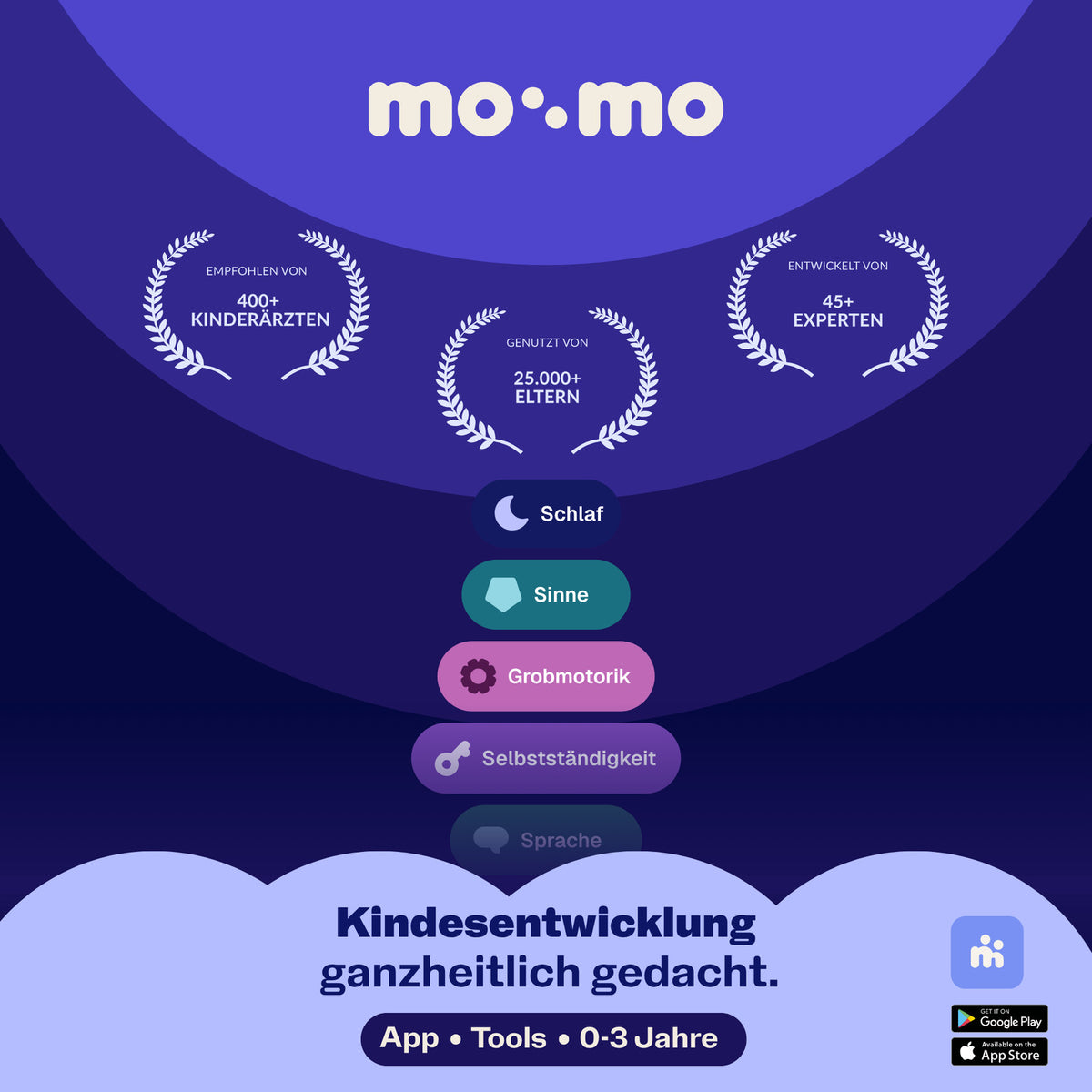 mo:mo Konnektor Streichelpinsel mit weichen Borsten für die Babymassage, Blueberry, Ansicht 6