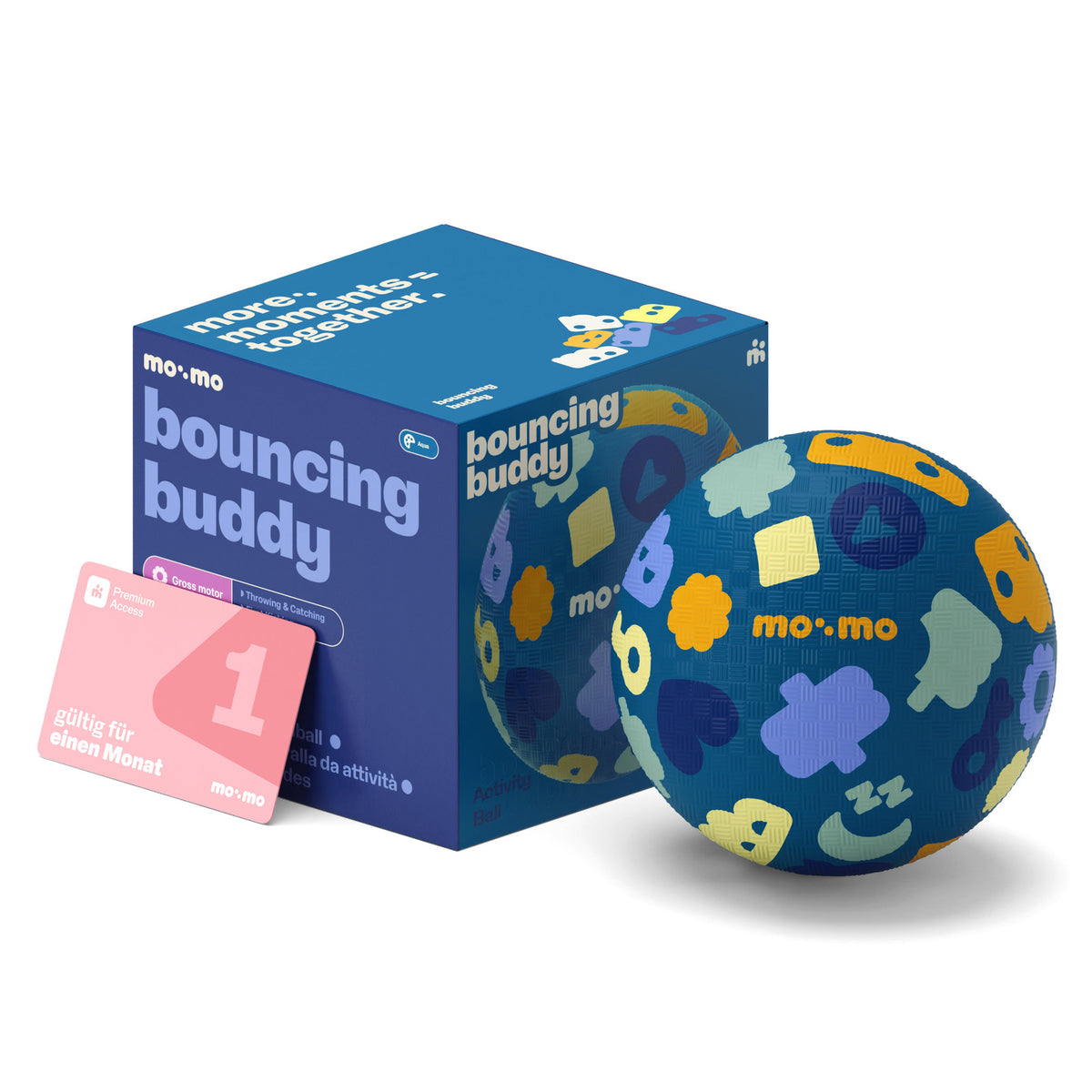mo:mo Bouncing Buddy Spielball aus Naturkautschuk in Kinderhand, Aqua