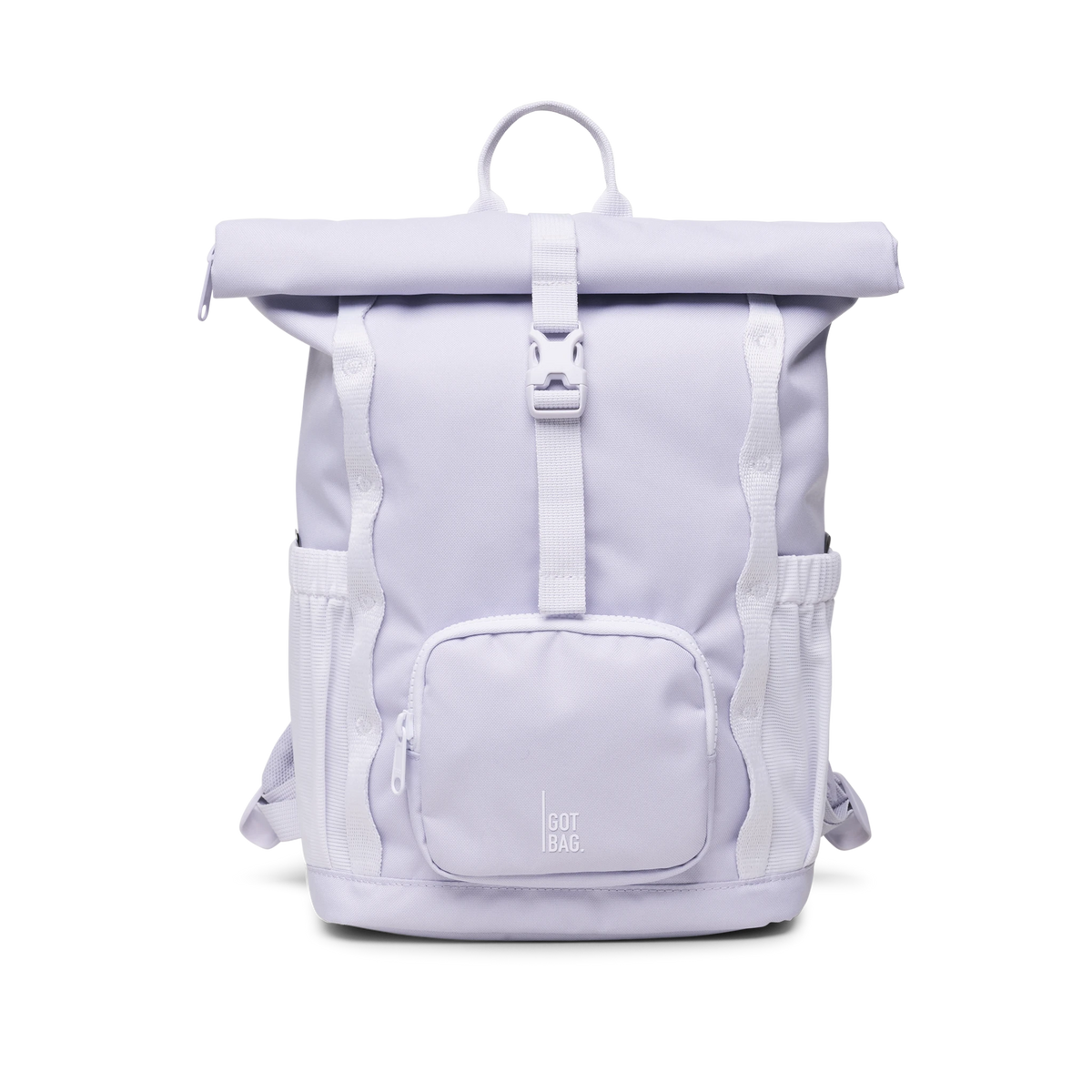 GOT BAG Kids Adventure Rolltop Kinderrucksack in Flieder (purple coral), als Studioaufnahme in Frontansicht