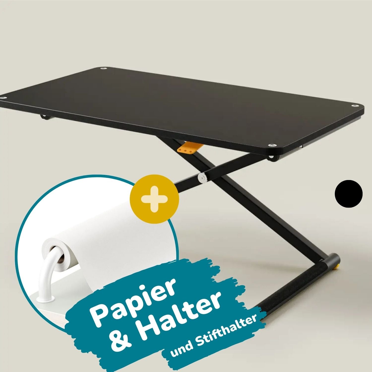 Poptop Malstudio - Kinderschreibtisch, Papierhalter mit Rolle & Stiftehalter