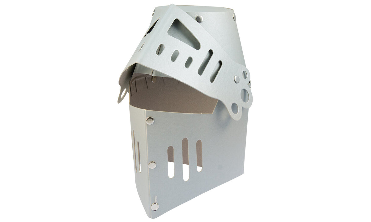 Ritterhelm Hartkarton silber Ansicht 2