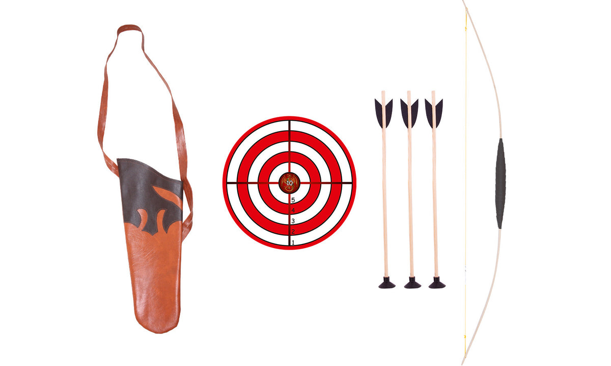 Kinder-Bogen mit Kunstleder-Griff 120 cm mit Zielscheibe classic