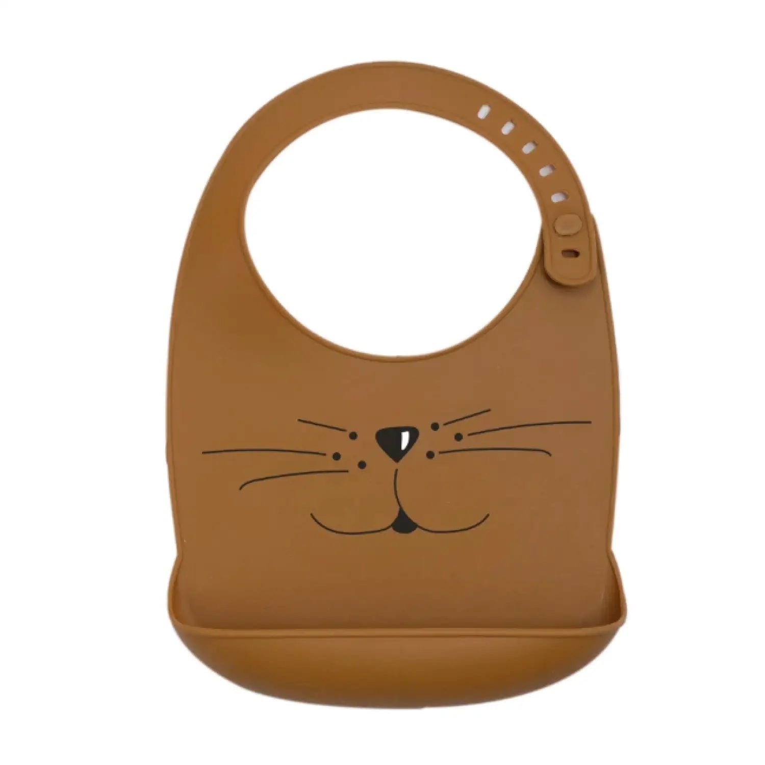 Silikon-Lätzchen mit Auffangtasche – BPA-frei - braun