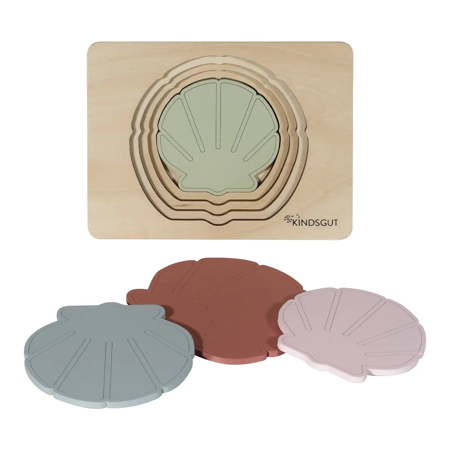 Tier-Puzzle Holz – 5-Teile Tierformen - Muschel