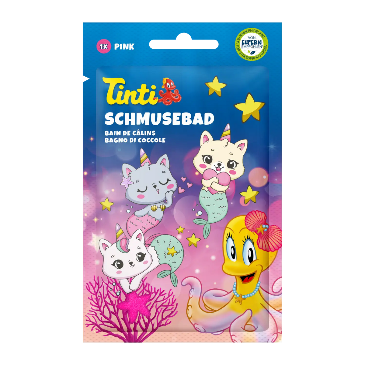 Tinti Badespaß-Set Farbe & Schaum: Schmusebad Pink im Beutel