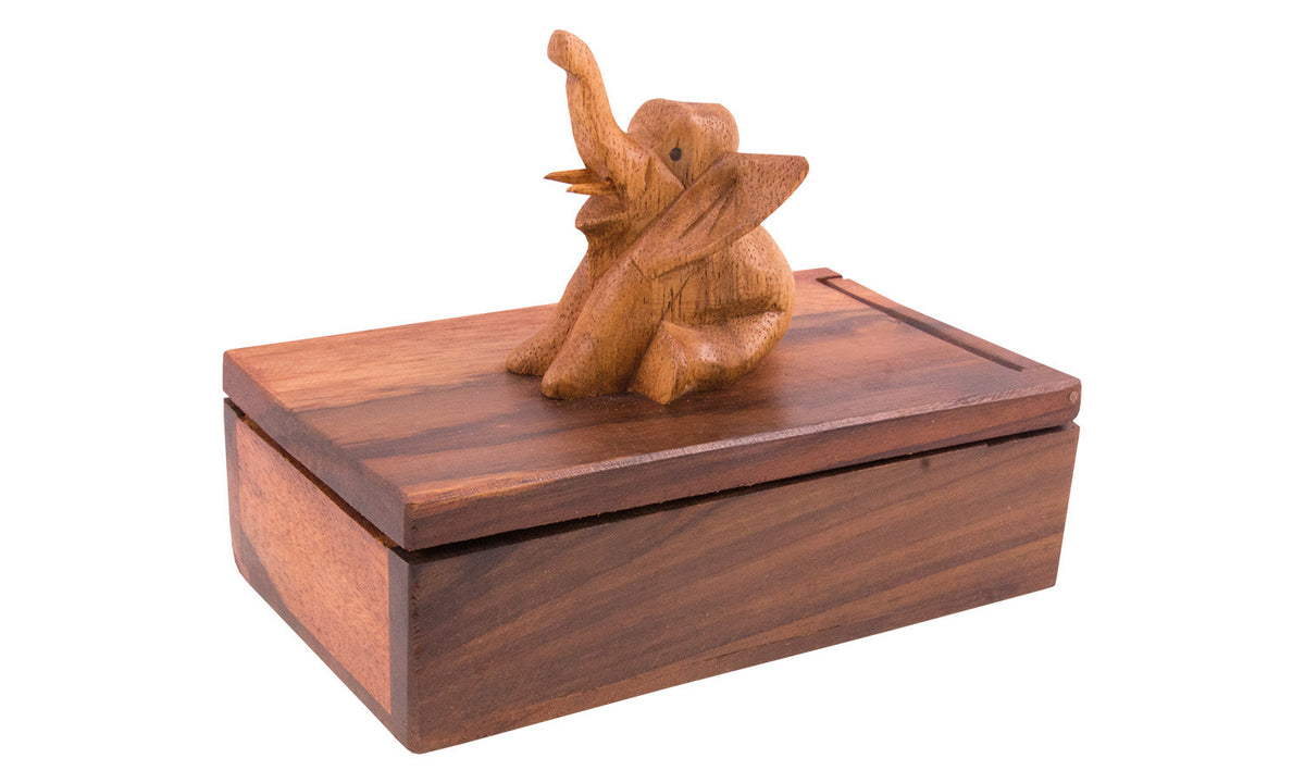 Holztruhe Tiermotiv Elefant