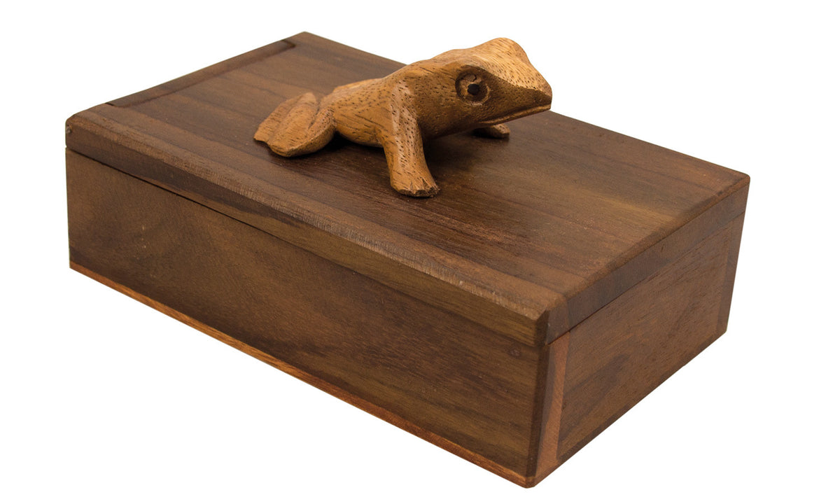 Holztruhe Tiermotiv Frosch