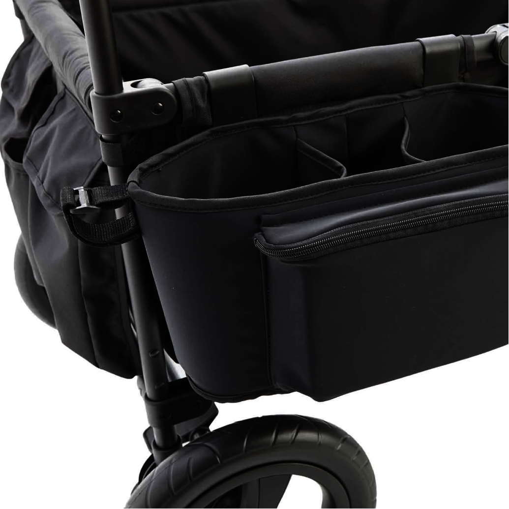 Bollerwagen für 2 Kinder VICKYWOOD SPROUT Deluxe – mit Verdeck, schwarz