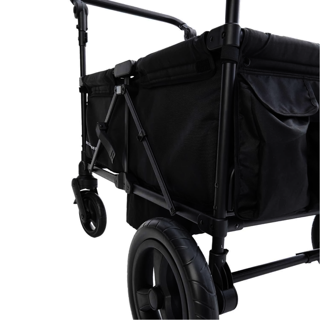 Bollerwagen für 2 Kinder VICKYWOOD SPROUT Deluxe – mit Verdeck, schwarz