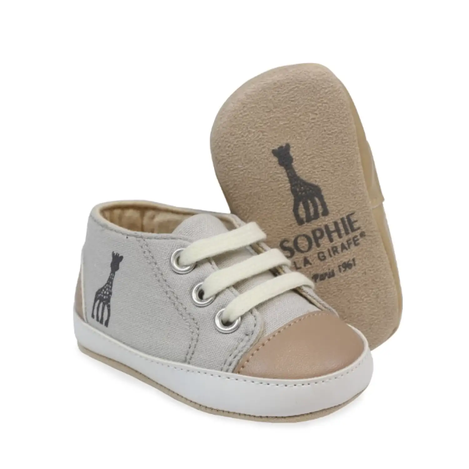 Weiche Babyschuhe mit Giraffenmotiv - 0-3 Monate